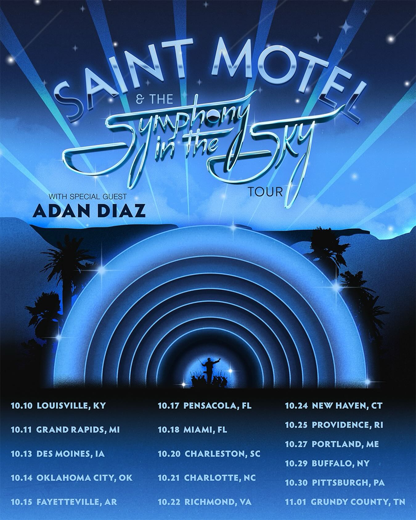 Adan Diaz Saint Motel & The Symphony in the Sky Tour Poster